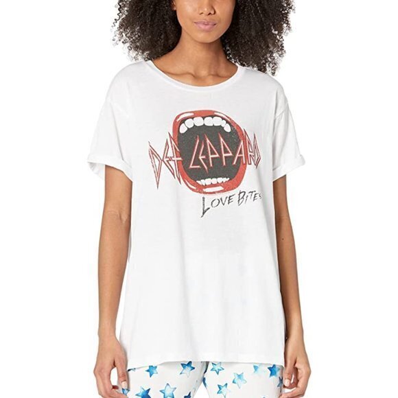 NEW CHASER Brand Def‎ Leppard Love Bites Graphic Cotton Tee Shirt White S… - Picture 1 of 8